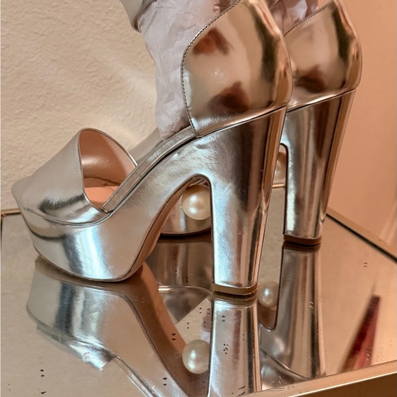 Nicholas Kirkwood Shiny Silver Heels